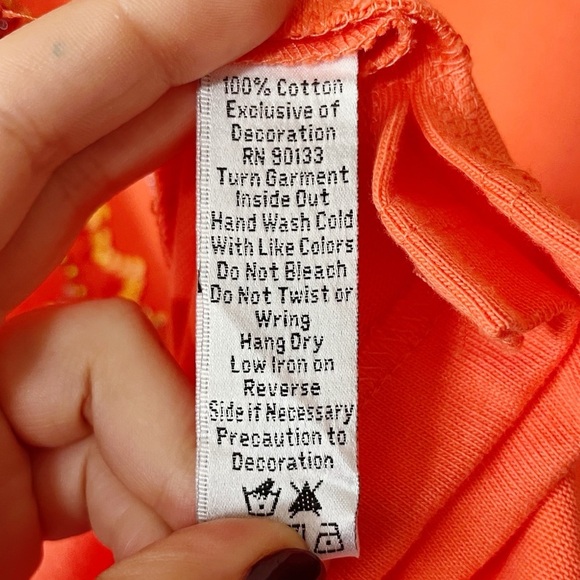 Quacker Factory Coral Orange Rhinestone Sequin Under the Sea 3/4 Sleeve Top 1X - Picture 9 of 10